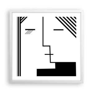 Pôster em moldura branca - Apenas um beijo - 50x50 cm