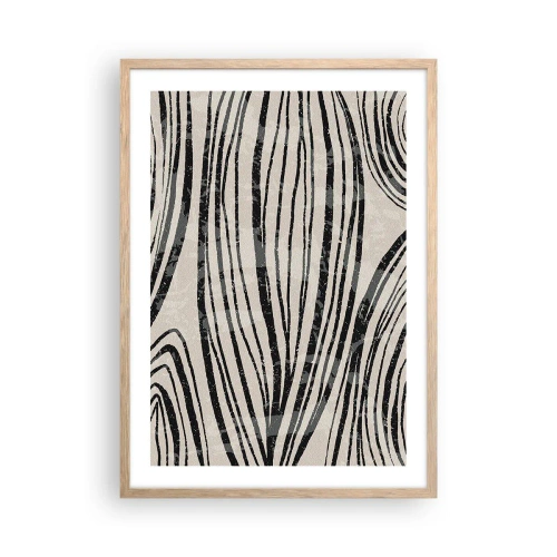 Pôster com moldura de carvalho claro - Piscina em linha - 50x70 cm