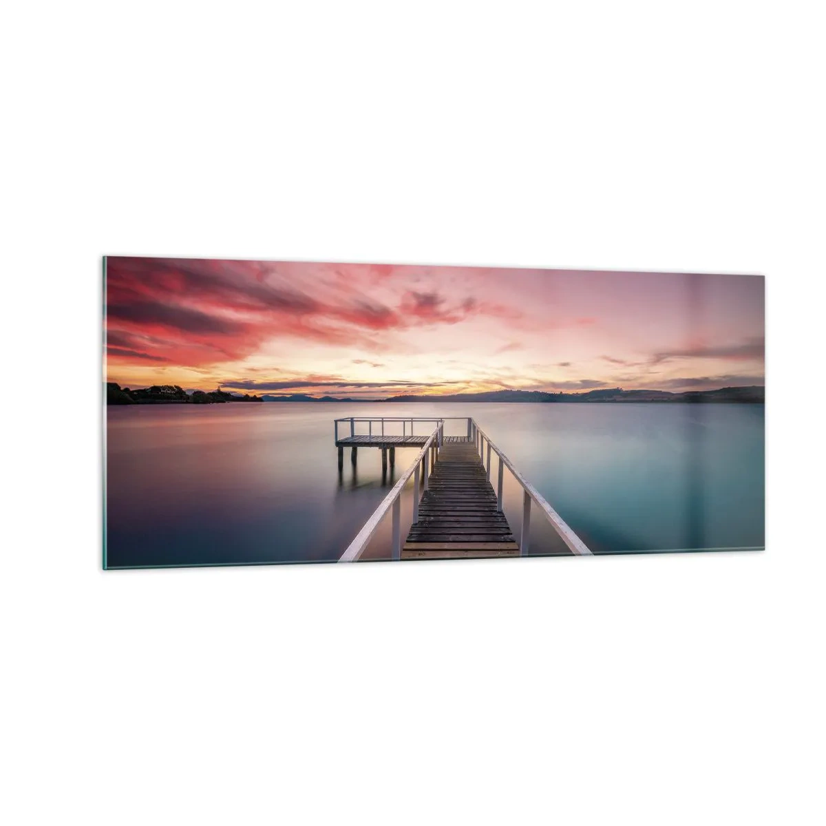 Quadro em vidro - A chama suave da noite - 100x40 cm