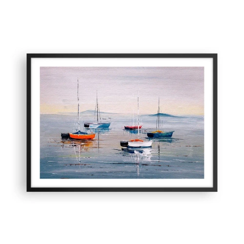 Pôster com moldura preta - Um merecido descanso - 70x50 cm