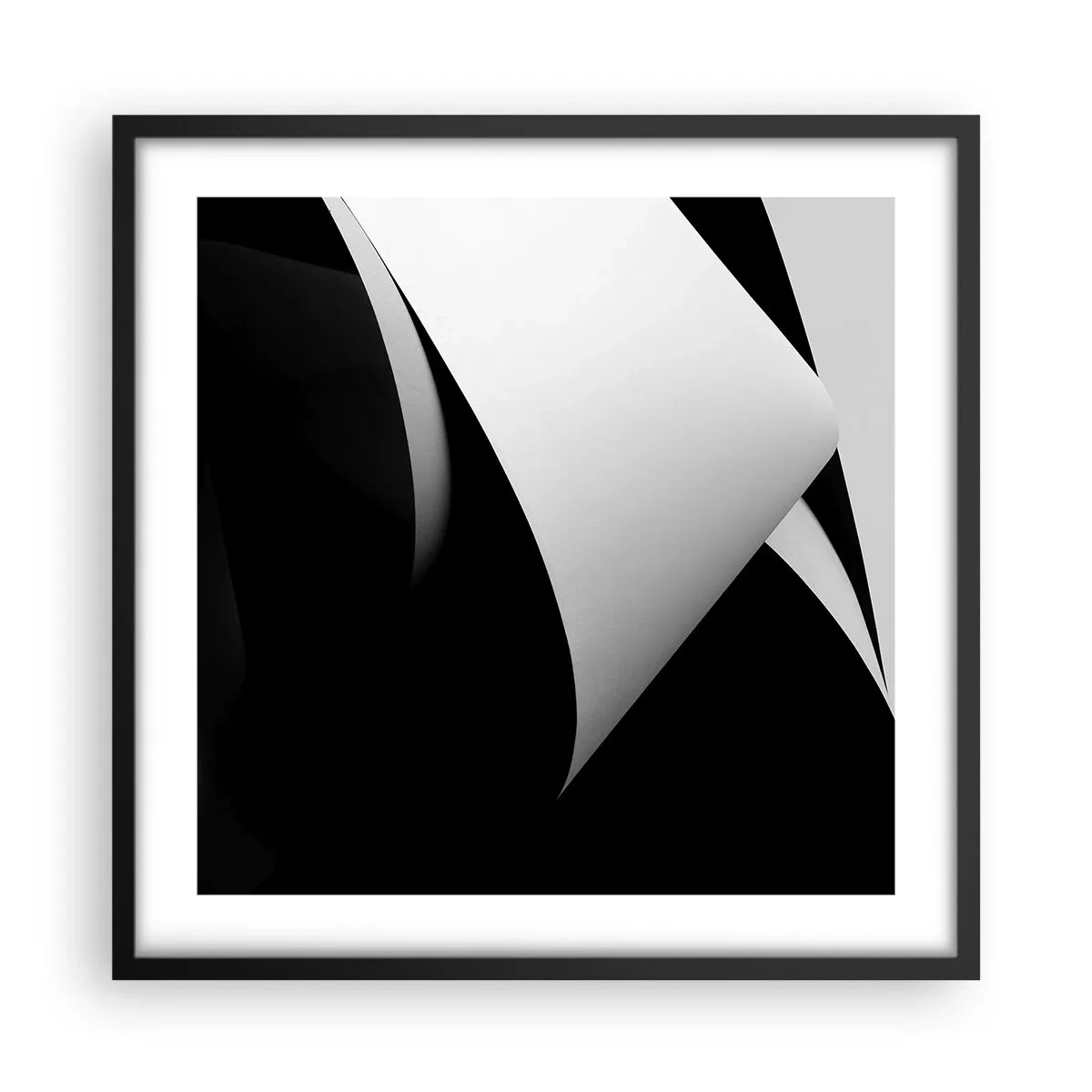 Pôster com moldura preta - Planos de luz das profundezas da sombra - 50x50 cm
