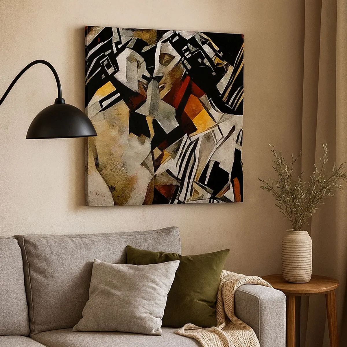 Quadro em tela - Beijo da estátua - 30x30 cm