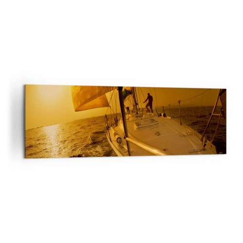 Quadro em tela - Noite dourada depois de um dia multicolorido - 160x50 cm