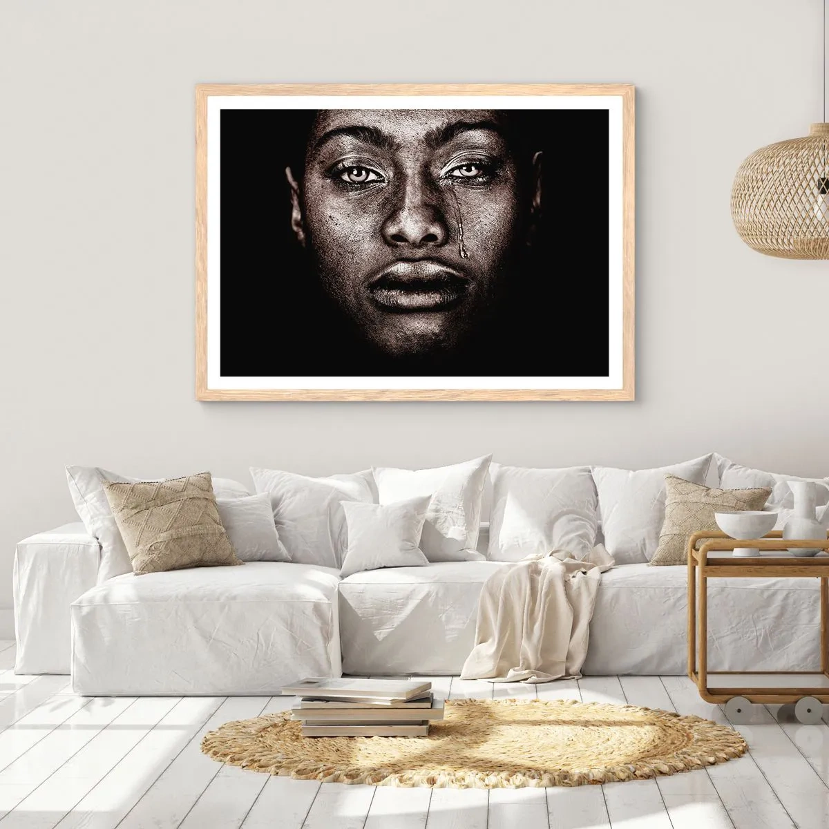 Pôster com moldura de carvalho claro - Uma lágrima - 70x50 cm