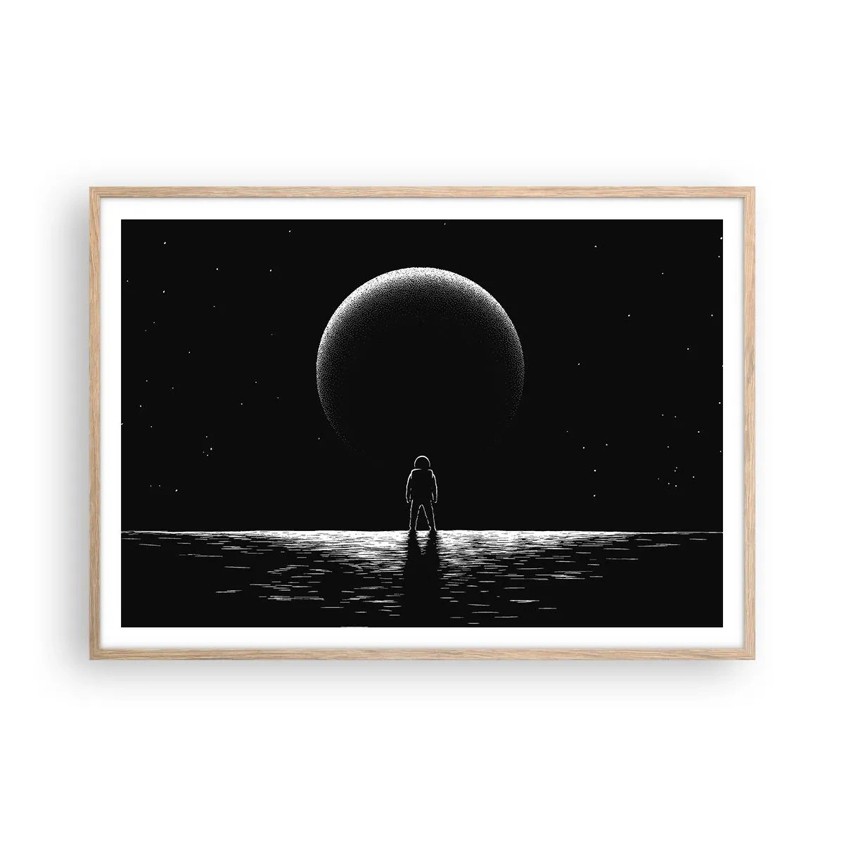 Pôster com moldura de carvalho claro - Cara a cara - 100x70 cm