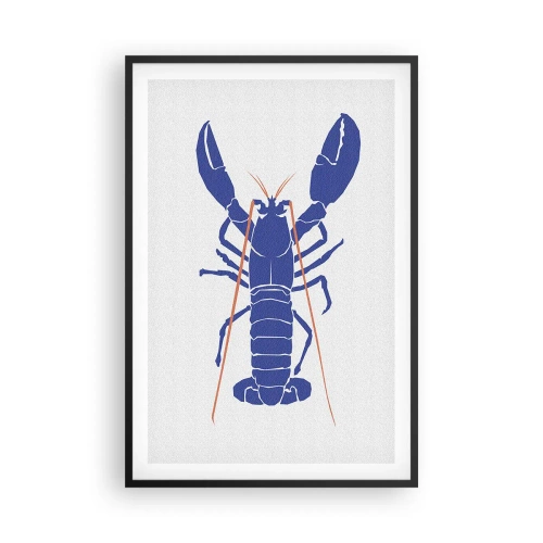 Pôster com moldura preta - Lagosta requintada em romã - 61x91 cm