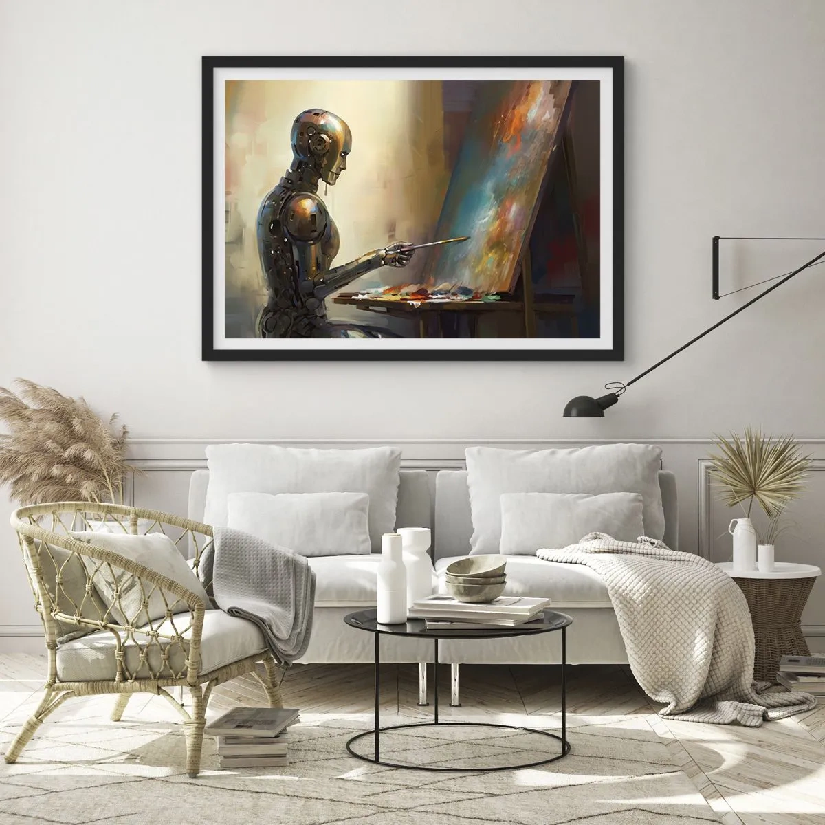 Pôster com moldura preta - A arte do futuro - 70x50 cm