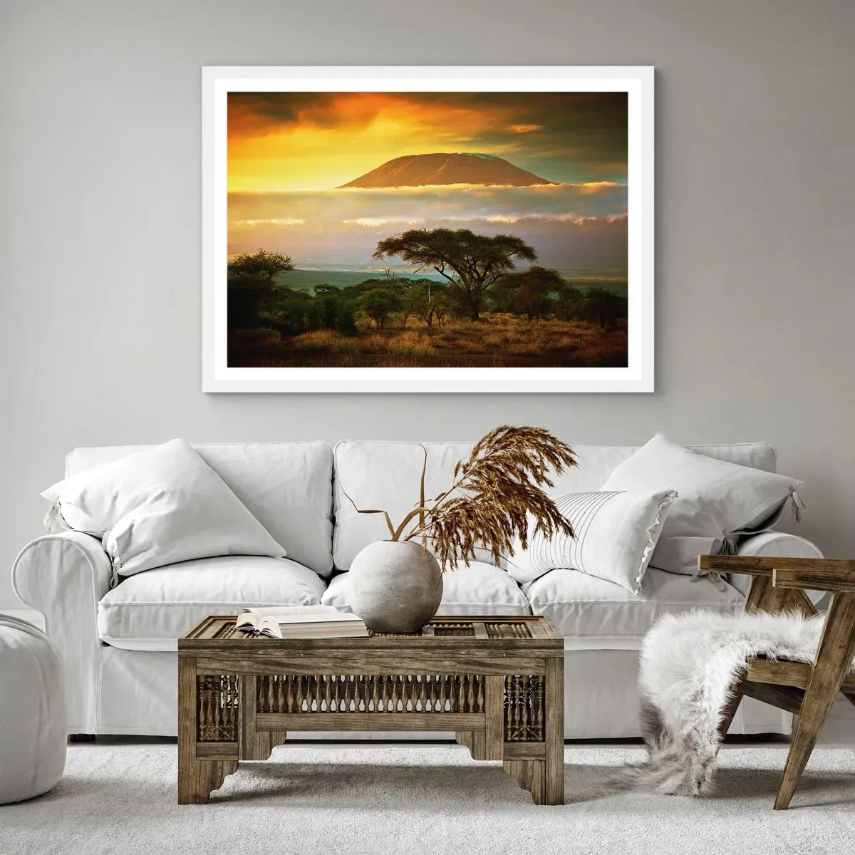 Pôster em moldura branca - O sonho do viajante - 91x61 cm