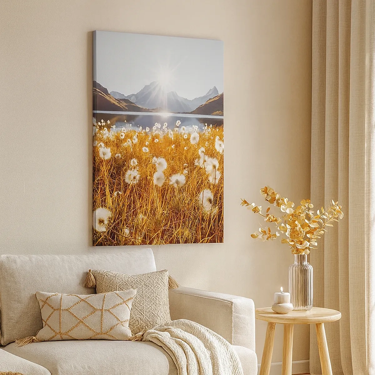 Quadro em tela - Dureza da rocha, suavidade da relva - 50x70 cm