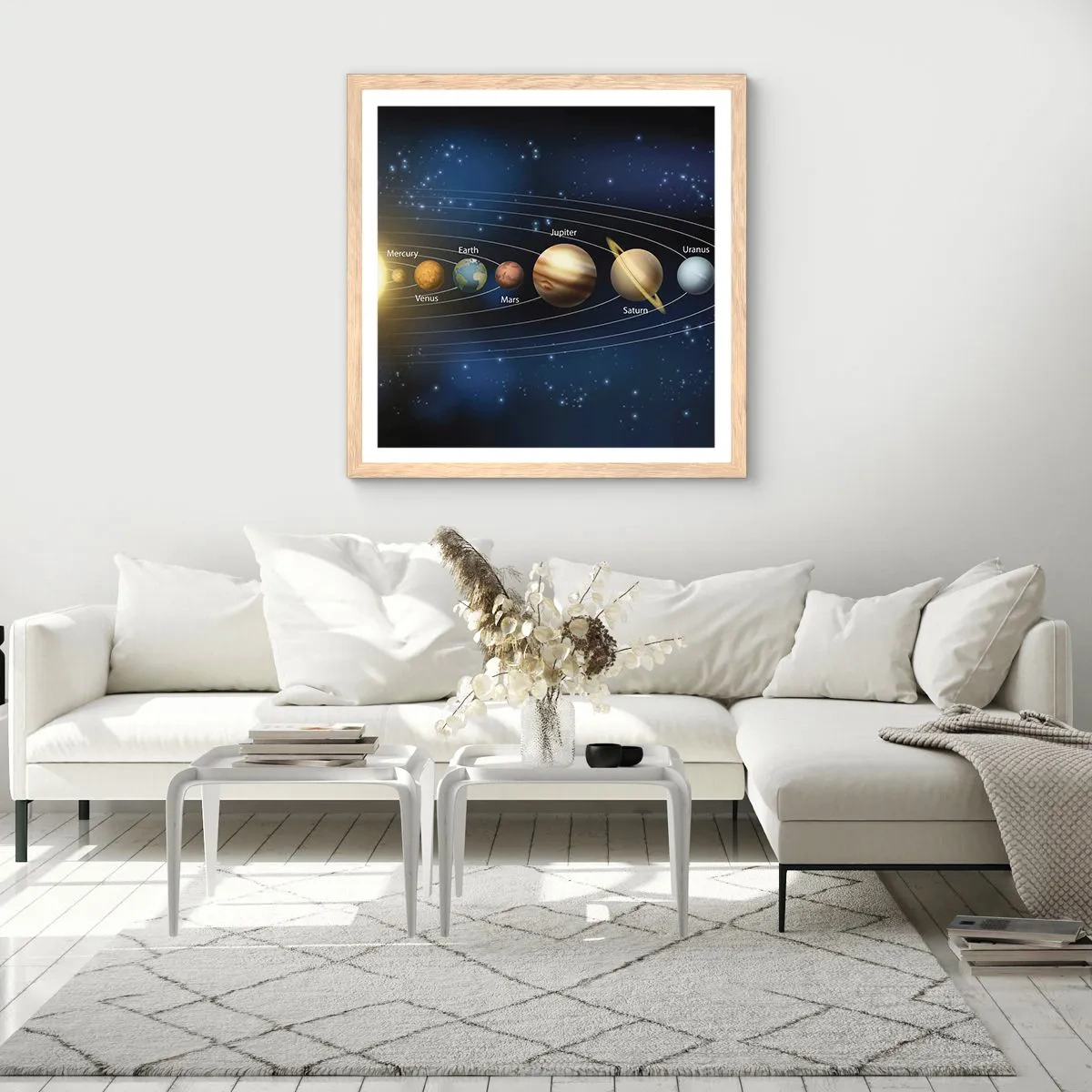 Pôster com moldura de carvalho claro - Um de dez - 50x50 cm