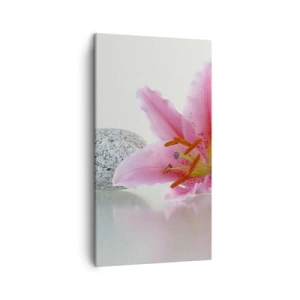 Quadro em tela - Estudo em rosa, cinza e branco - 45x80 cm