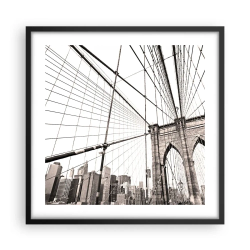 Pôster com moldura preta - Catedral de Nova York - 50x50 cm