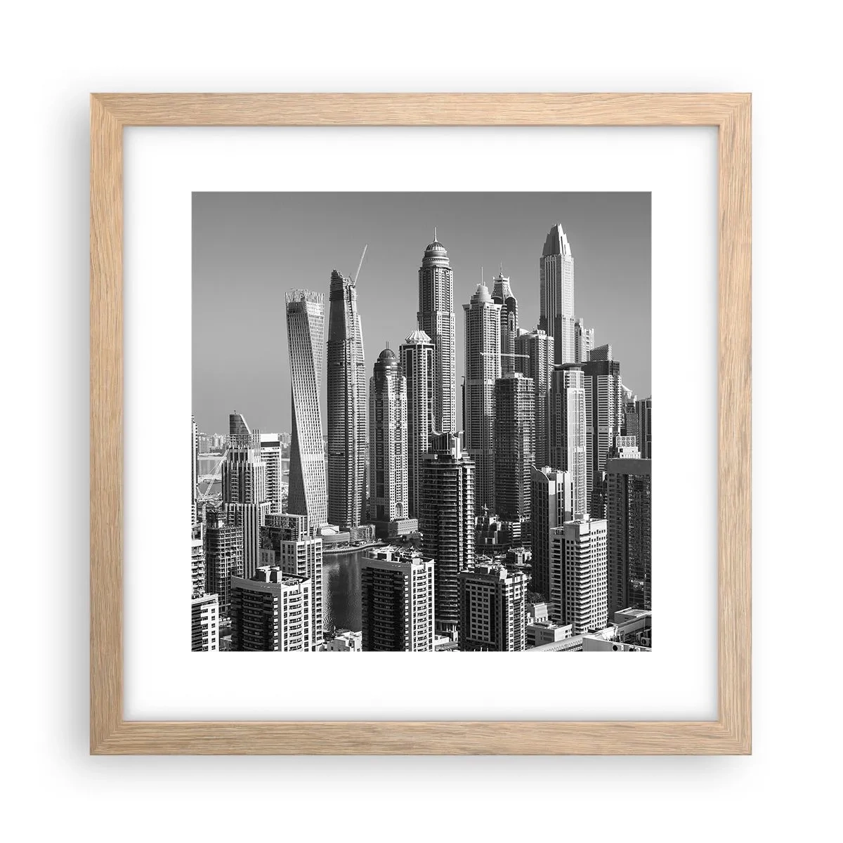 Pôster com moldura de carvalho claro - A cidade sobre o deserto - 30x30 cm