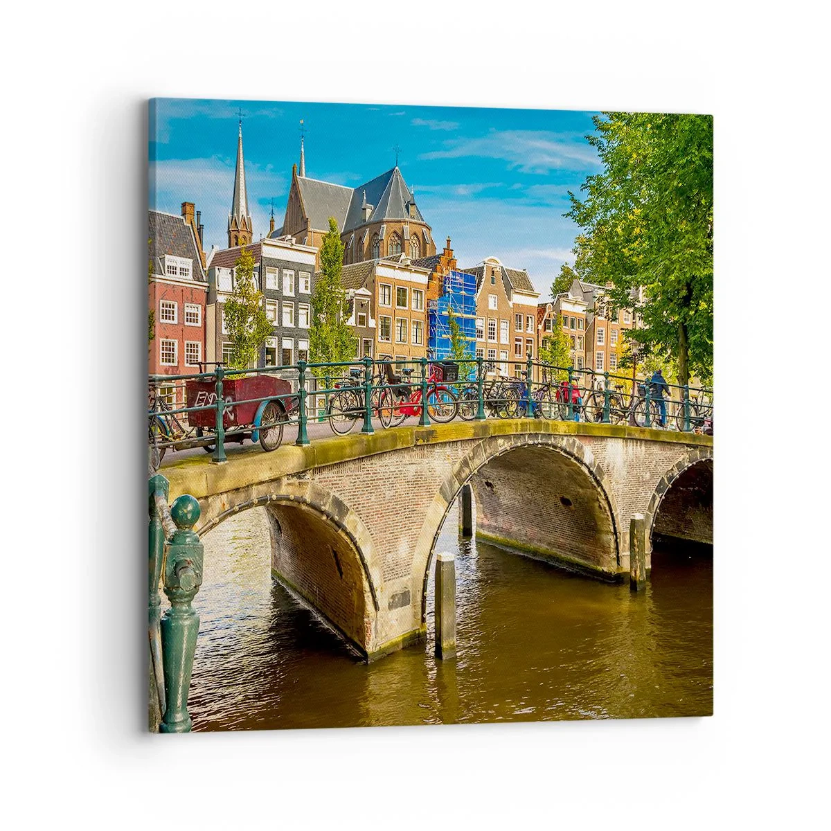 Quadro em tela - Primavera junto ao canal - 70x70 cm