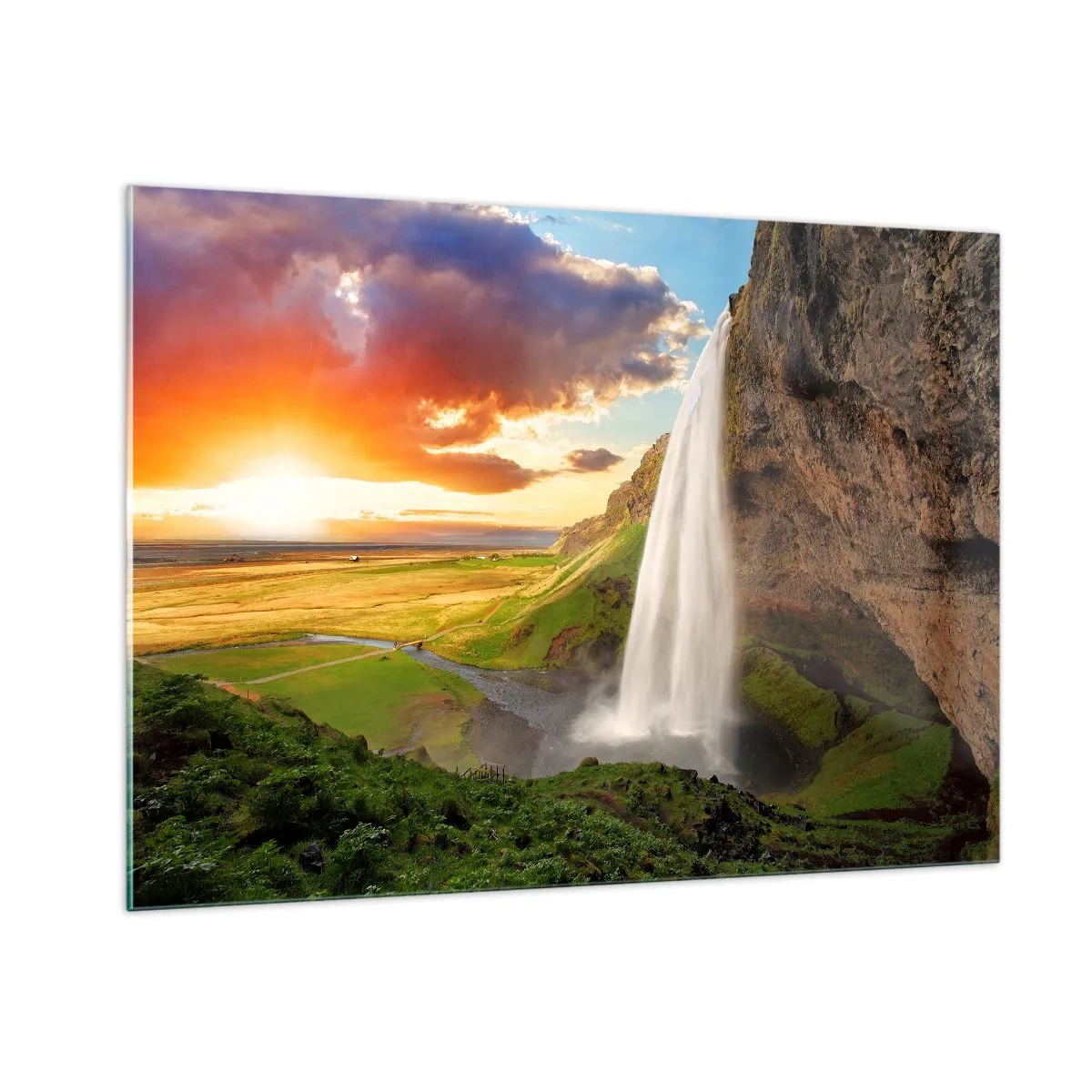 Quadro em vidro - A plenitude do Verão islandês - 100x70 cm