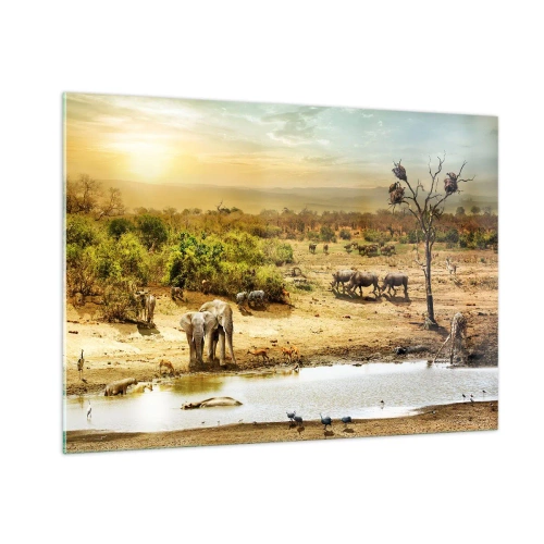 Quadro em vidro - Um rio corria no Éden... - 100x70 cm
