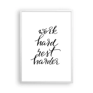 Pôster em moldura branca - Equilíbrio da vida - 50x70 cm