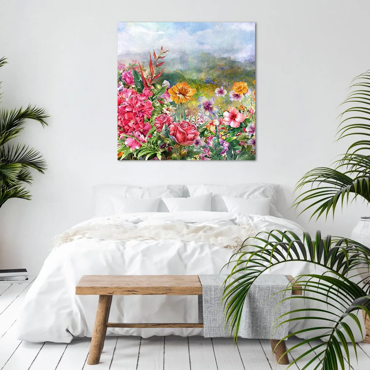 Quadro em tela - O jardim que enlouqueceu - 50x50 cm