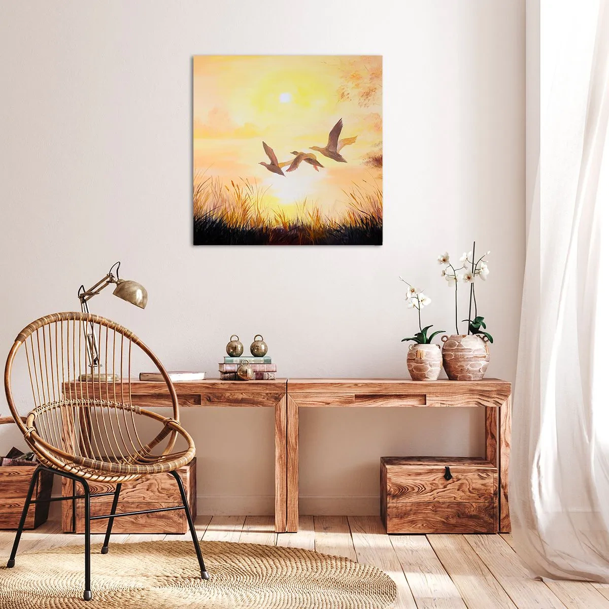 Quadro em tela - O início de uma longa viagem - 50x50 cm