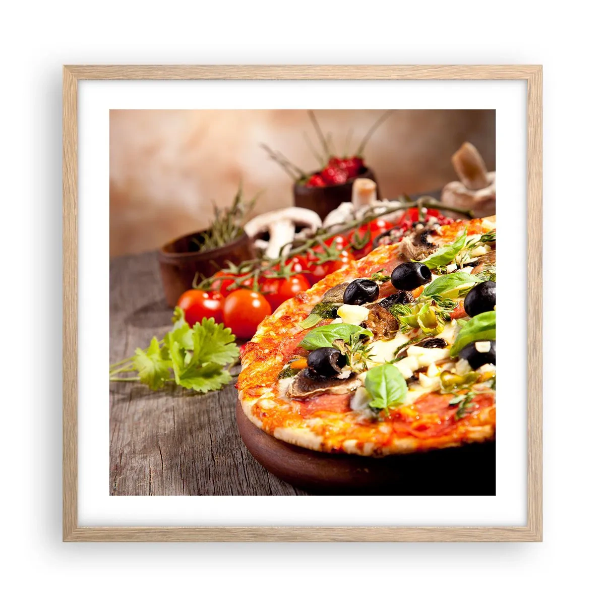 Pôster com moldura de carvalho claro - Ingredientes telúricos - 50x50 cm