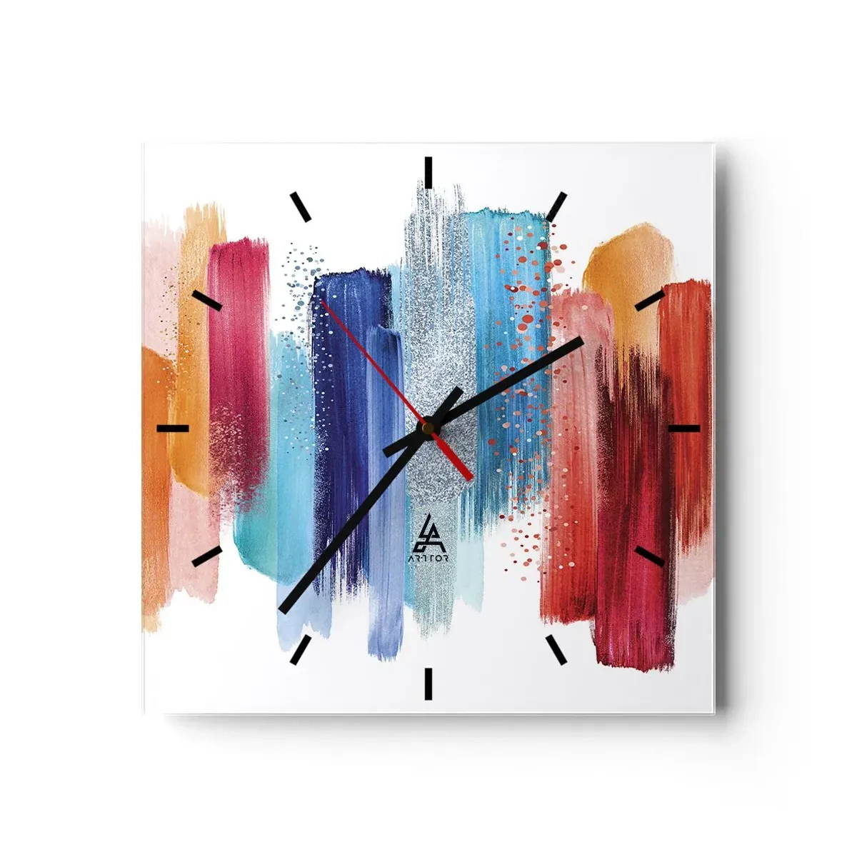 Relógio de parede - Relógio em vidro - Para cima e para baixo - 30x30 cm