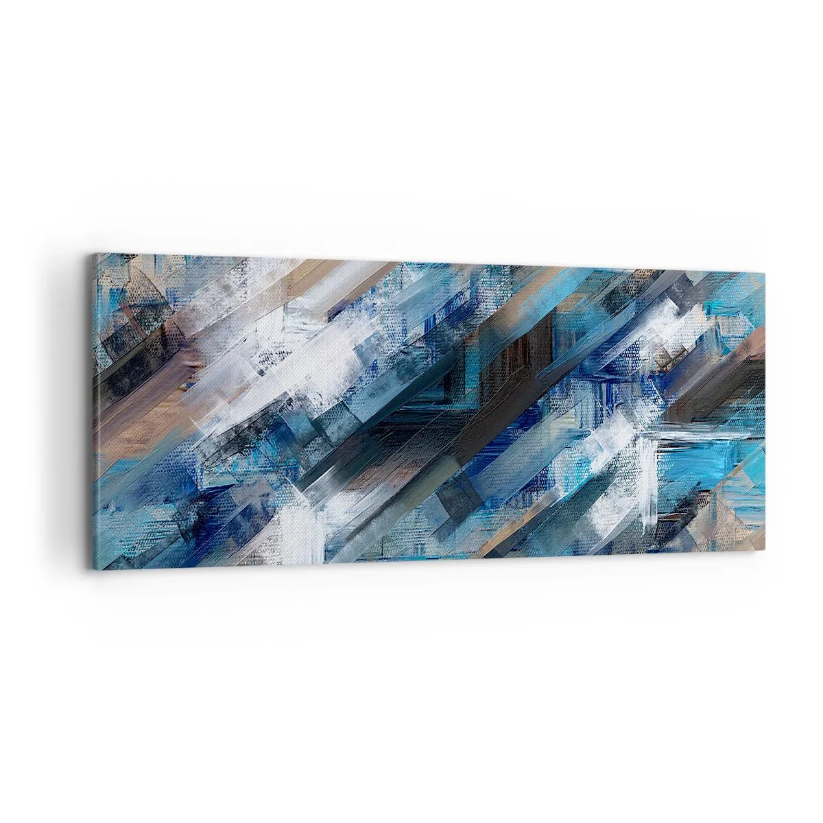 Quadro em tela - Numa diagonal azul - 100x40 cm