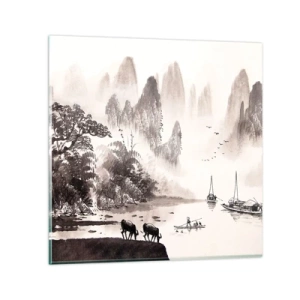 Quadro em vidro - O cotidiano exótico do Oriente - 30x30 cm