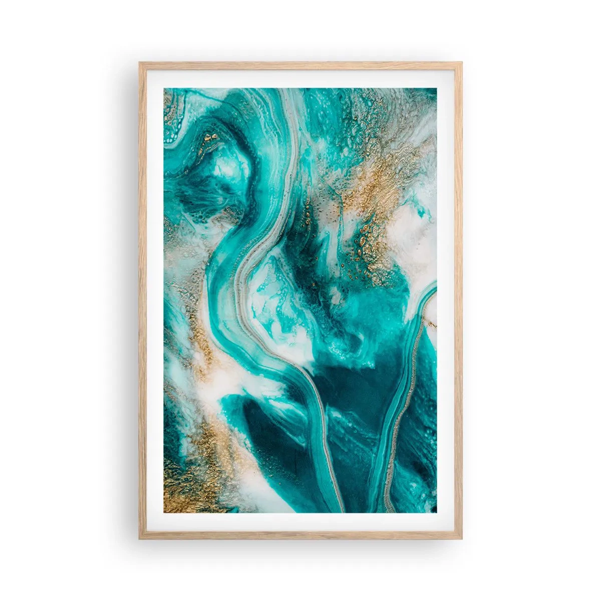 Pôster com moldura de carvalho claro - Rio do Ouro - 61x91 cm