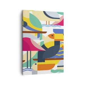 Quadro em tela - A festa dos pássaros - 50x70 cm