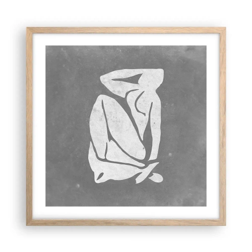 Pôster com moldura de carvalho claro - Nos pensamentos - 50x50 cm