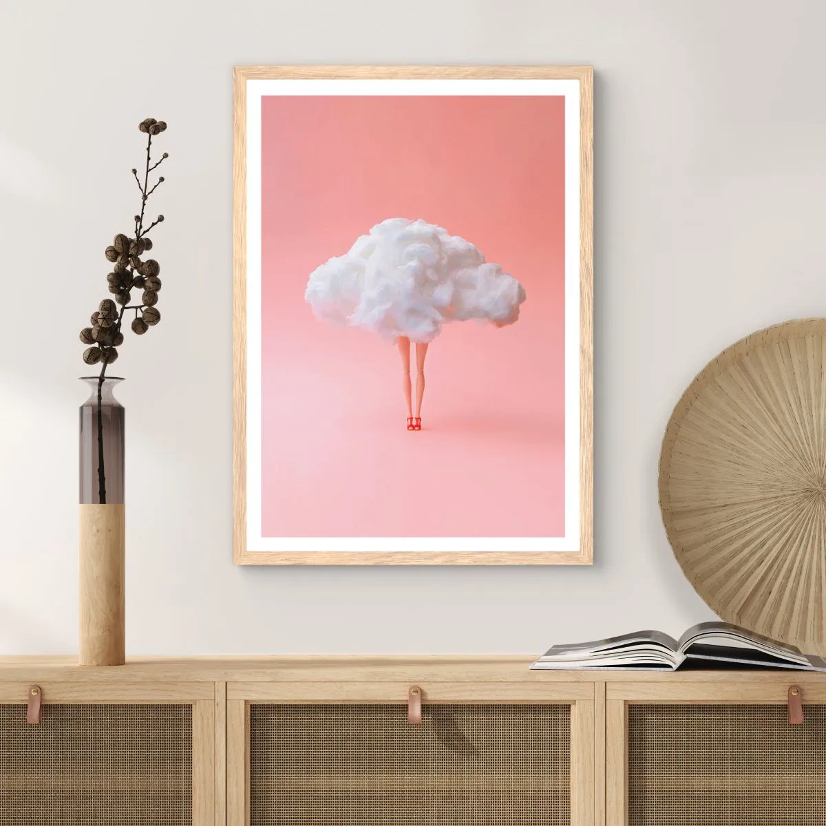 Pôster com moldura de carvalho claro - Doce promessa - 30x40 cm