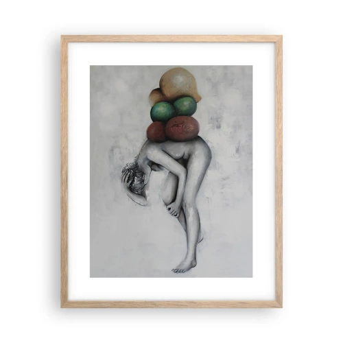 Pôster com moldura de carvalho claro - O fardo da vida - 40x50 cm