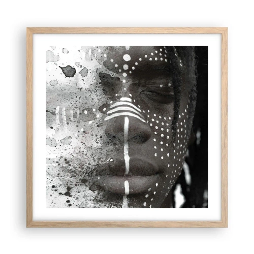 Pôster com moldura de carvalho claro - Descubra o espírito primordial - 50x50 cm