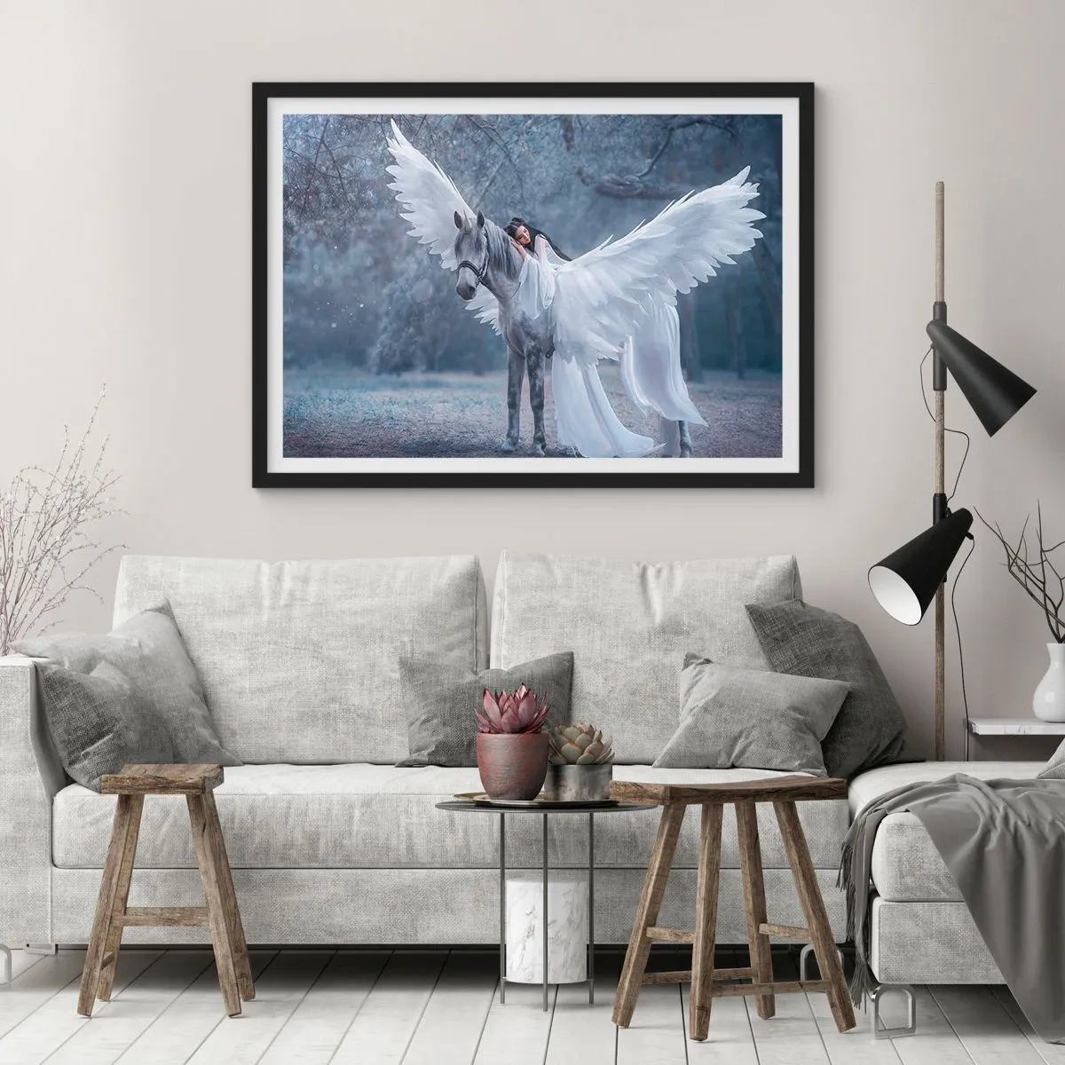 Pôster com moldura preta - Momento inspirado - 50x40 cm