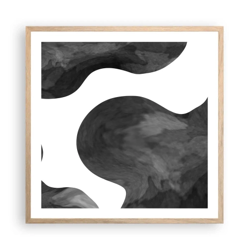 Pôster com moldura de carvalho claro - Via Láctea - 60x60 cm