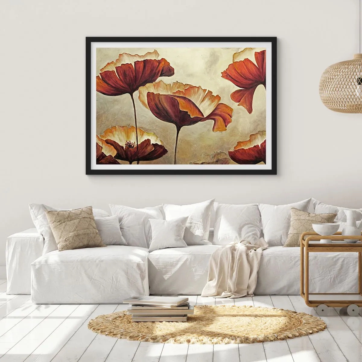 Pôster com moldura preta - Prados e pradarias - 100x70 cm