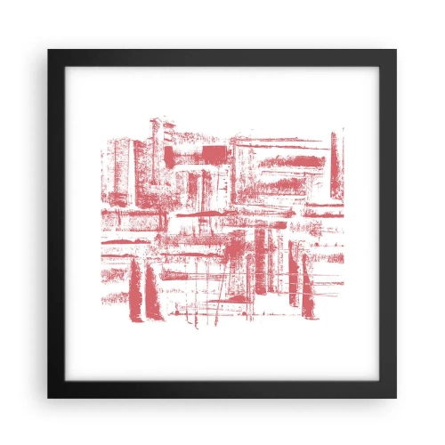Pôster com moldura preta - Cidade Vermelha - 30x30 cm