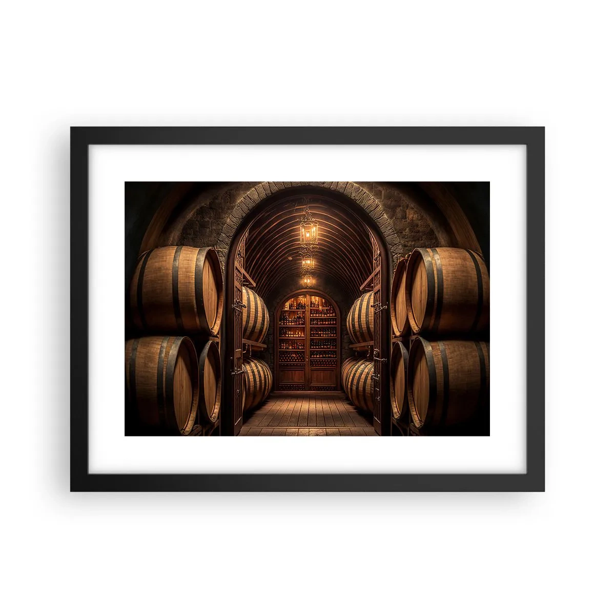 Pôster com moldura preta - Porão atmosférico - 40x30 cm