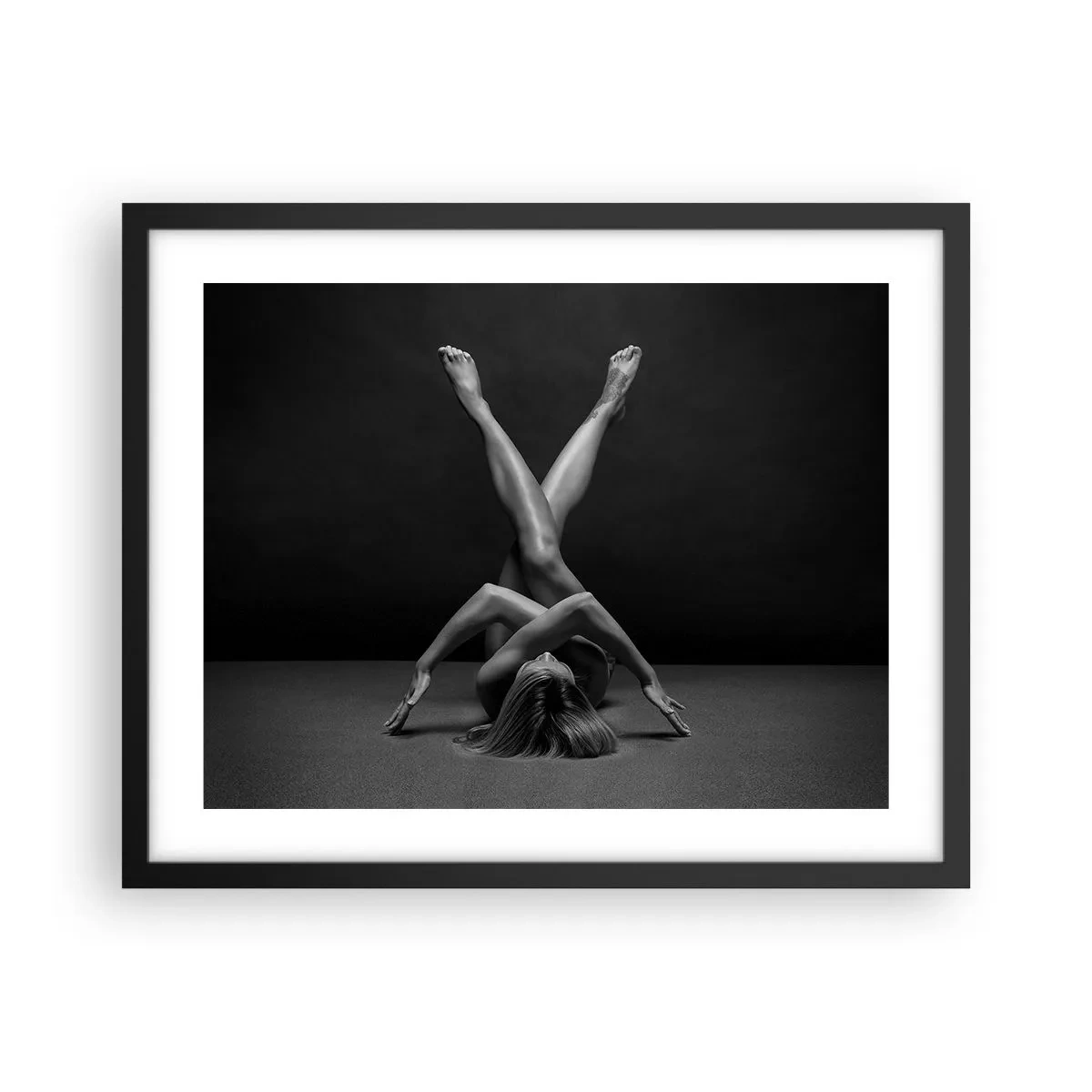 Pôster com moldura preta - Geometria da nudez - 50x40 cm