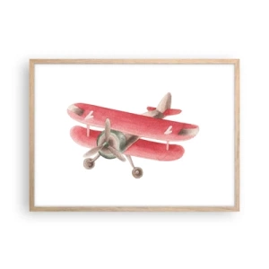 Pôster com moldura de carvalho claro - Pronto para voos altos - 70x50 cm