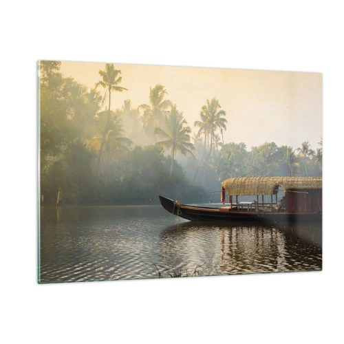 Quadro em vidro - Casa no rio - 120x80 cm