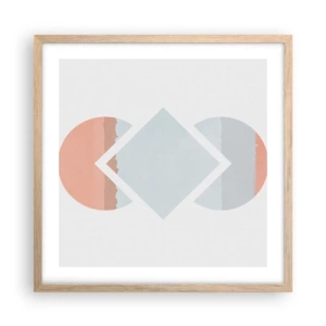 Pôster com moldura de carvalho claro - A situação é clara - 50x50 cm