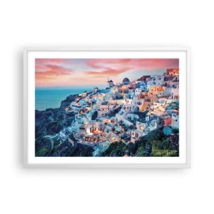 Pôster em moldura branca - As suas grandes férias gregas - 70x50 cm