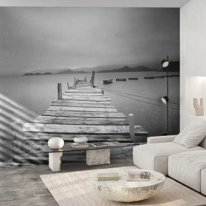 Papel de parede personalizado Premium Sand - Além das montanhas, além dos mares - Paisagem, Ponte de madeira, Lodź