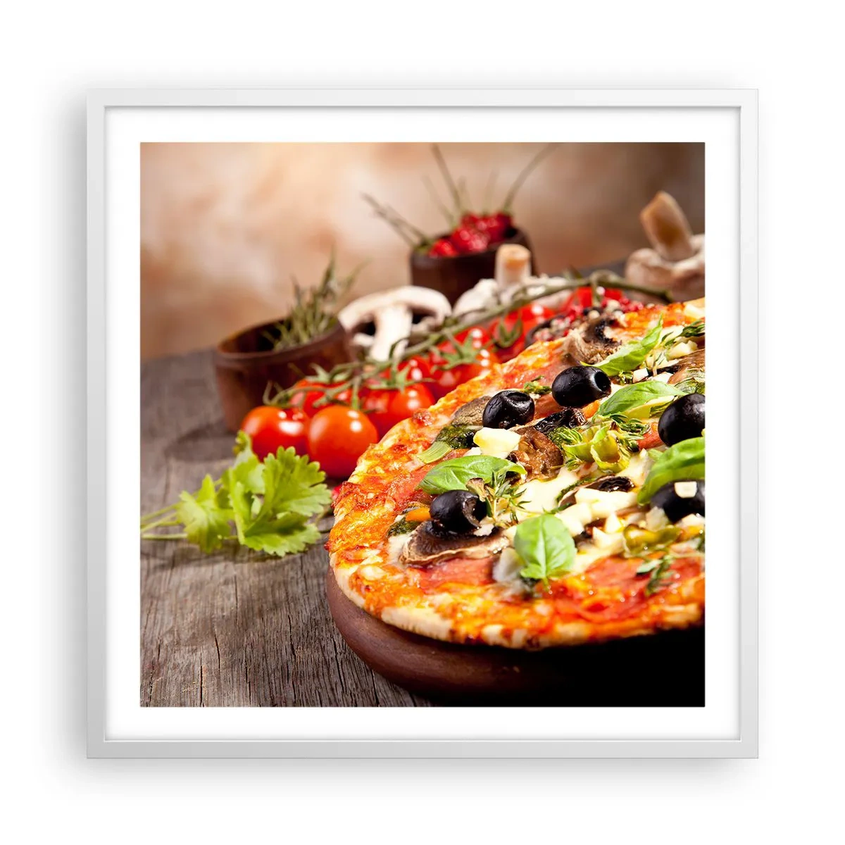 Pôster em moldura branca - Ingredientes telúricos - 60x60 cm