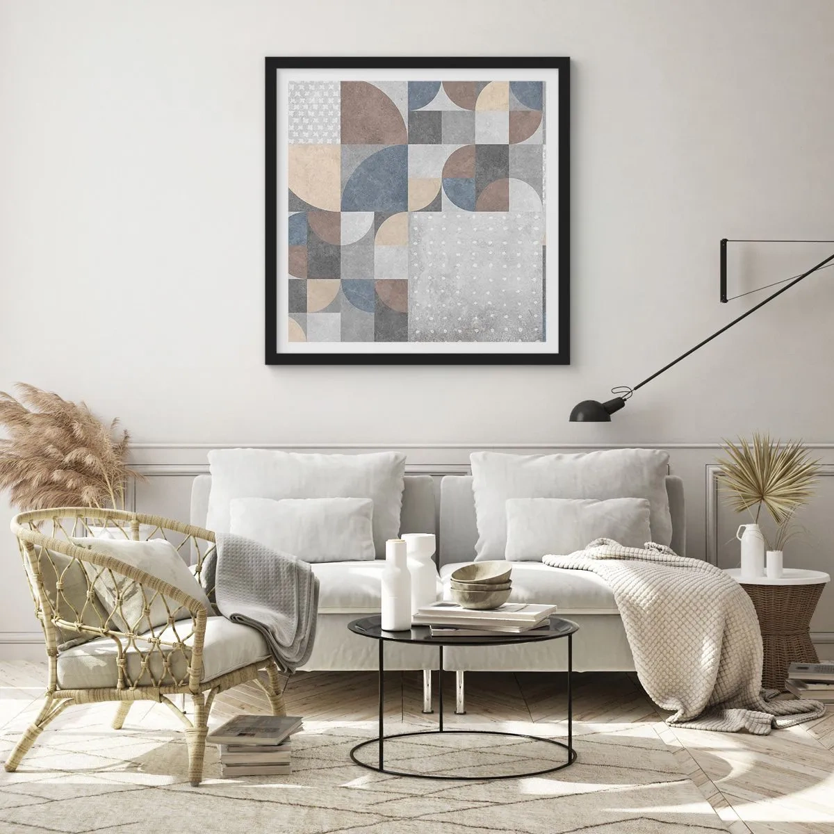 Pôster com moldura preta - Fantasia cerâmica - 60x60 cm