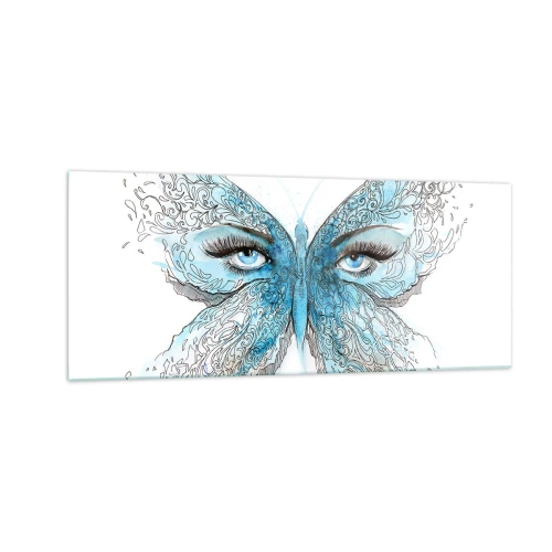 Quadro em vidro - Borboleta eros - 100x40 cm