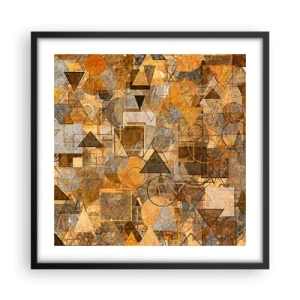 Pôster com moldura preta - O mundo em forma - 50x50 cm