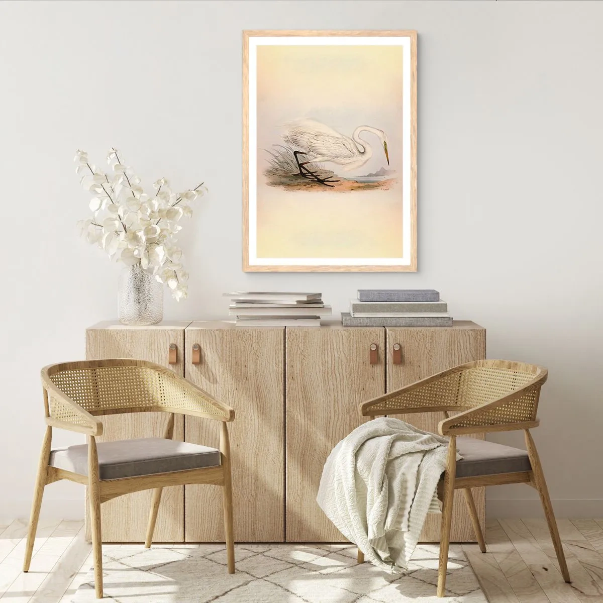 Pôster com moldura de carvalho claro - A senhora nos juncos - 50x70 cm