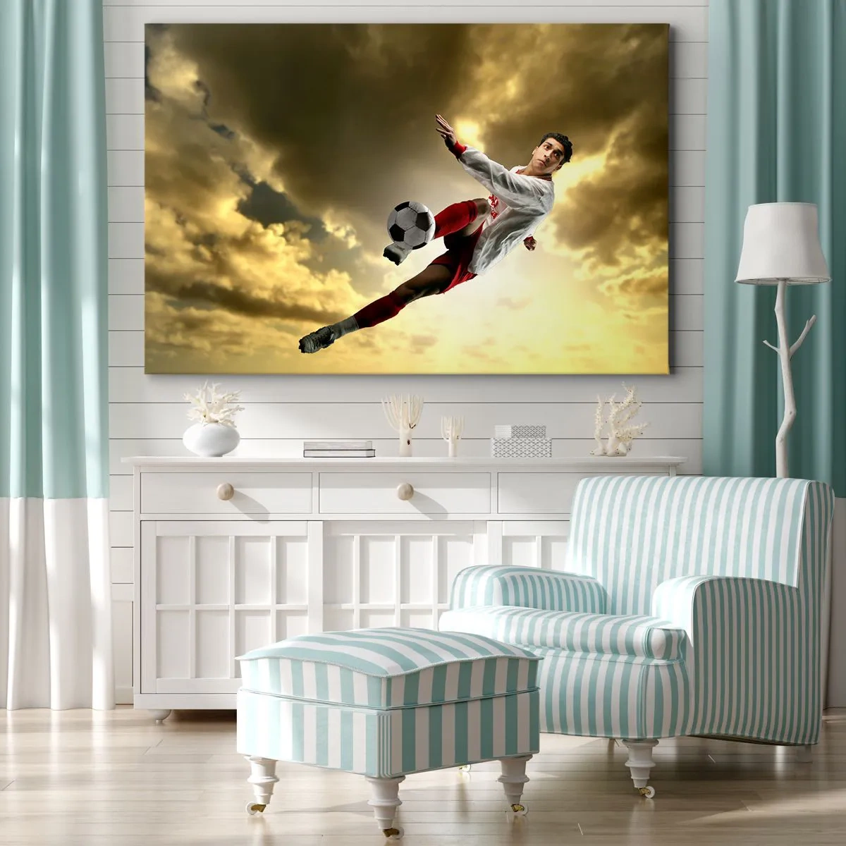 Quadro em tela - O céu do futebol - 120x80 cm